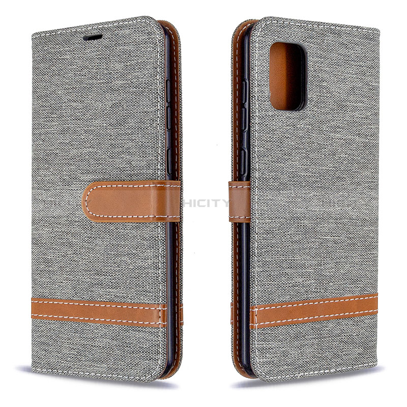 Coque Portefeuille Livre Cuir Etui Clapet B16F pour Samsung Galaxy A31 Gris Plus