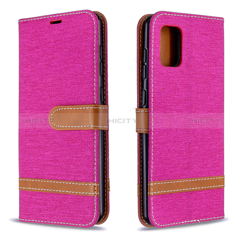 Coque Portefeuille Livre Cuir Etui Clapet B16F pour Samsung Galaxy A31 Rose Rouge Plus