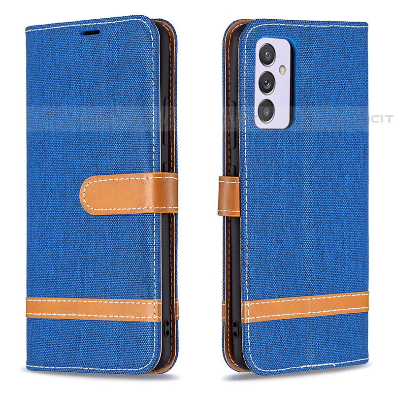 Coque Portefeuille Livre Cuir Etui Clapet B16F pour Samsung Galaxy A34 5G Bleu Plus