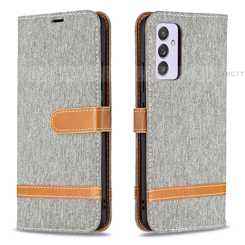 Coque Portefeuille Livre Cuir Etui Clapet B16F pour Samsung Galaxy A34 5G Gris Plus