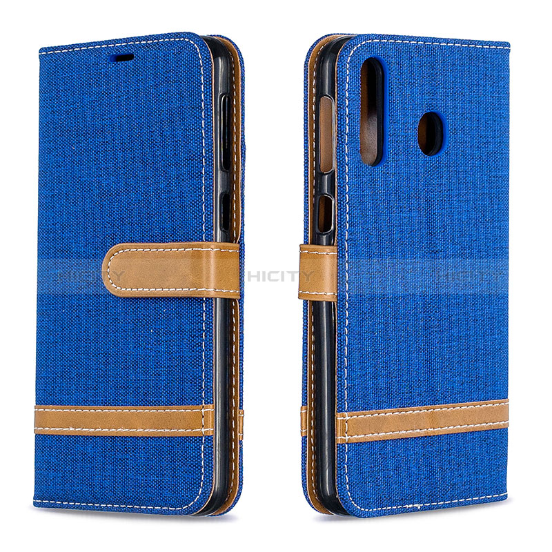 Coque Portefeuille Livre Cuir Etui Clapet B16F pour Samsung Galaxy A40s Bleu Plus