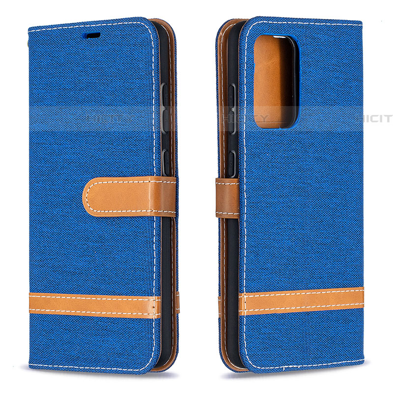 Coque Portefeuille Livre Cuir Etui Clapet B16F pour Samsung Galaxy A52 5G Bleu Plus