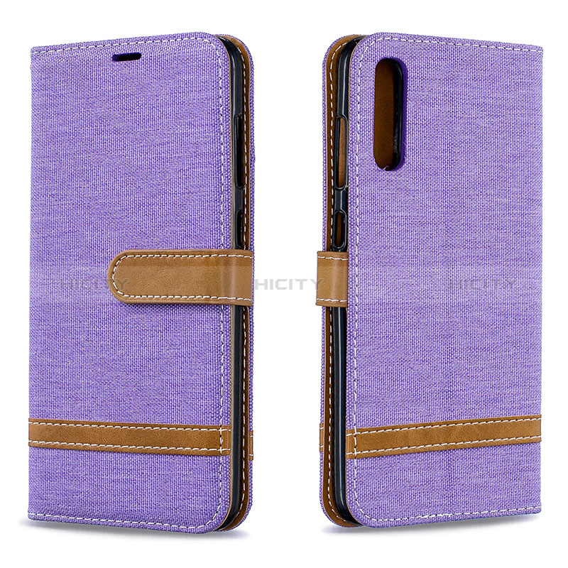 Coque Portefeuille Livre Cuir Etui Clapet B16F pour Samsung Galaxy A70 Violet Clair Plus