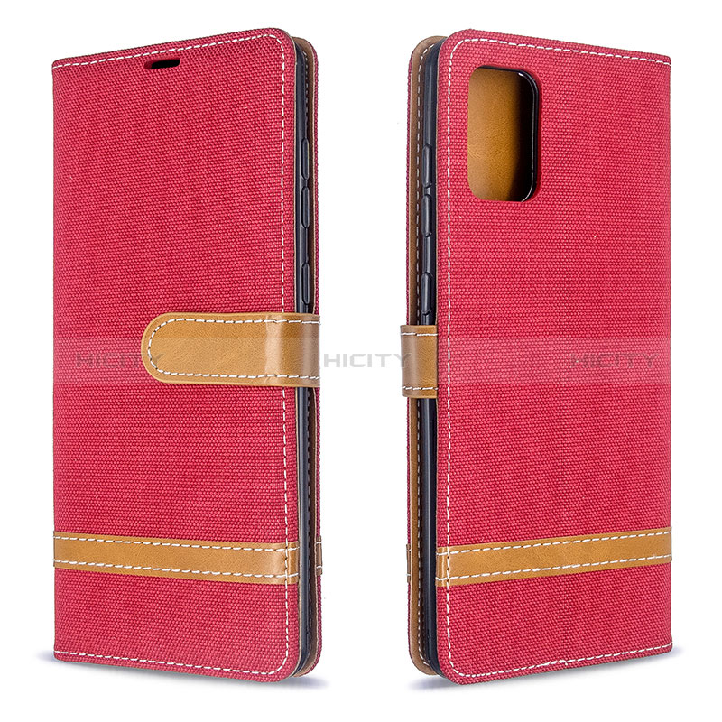 Coque Portefeuille Livre Cuir Etui Clapet B16F pour Samsung Galaxy A71 4G A715 Rouge Plus