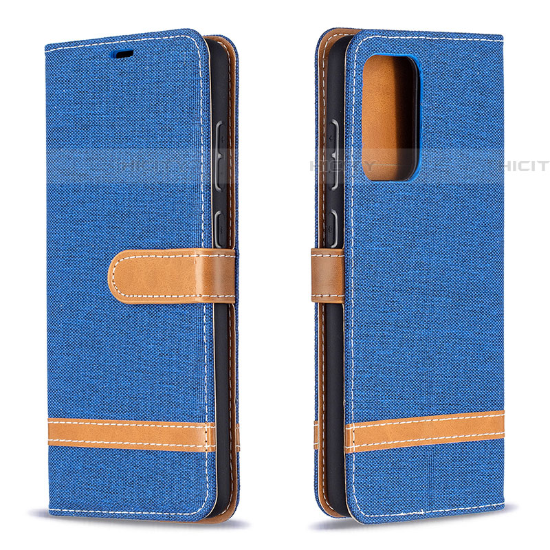 Coque Portefeuille Livre Cuir Etui Clapet B16F pour Samsung Galaxy A72 4G Bleu Plus