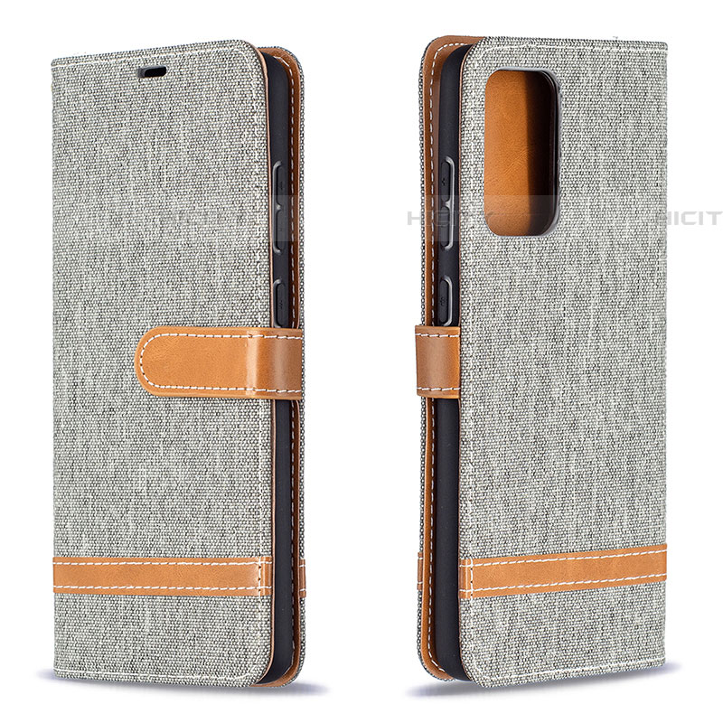 Coque Portefeuille Livre Cuir Etui Clapet B16F pour Samsung Galaxy A72 4G Gris Plus