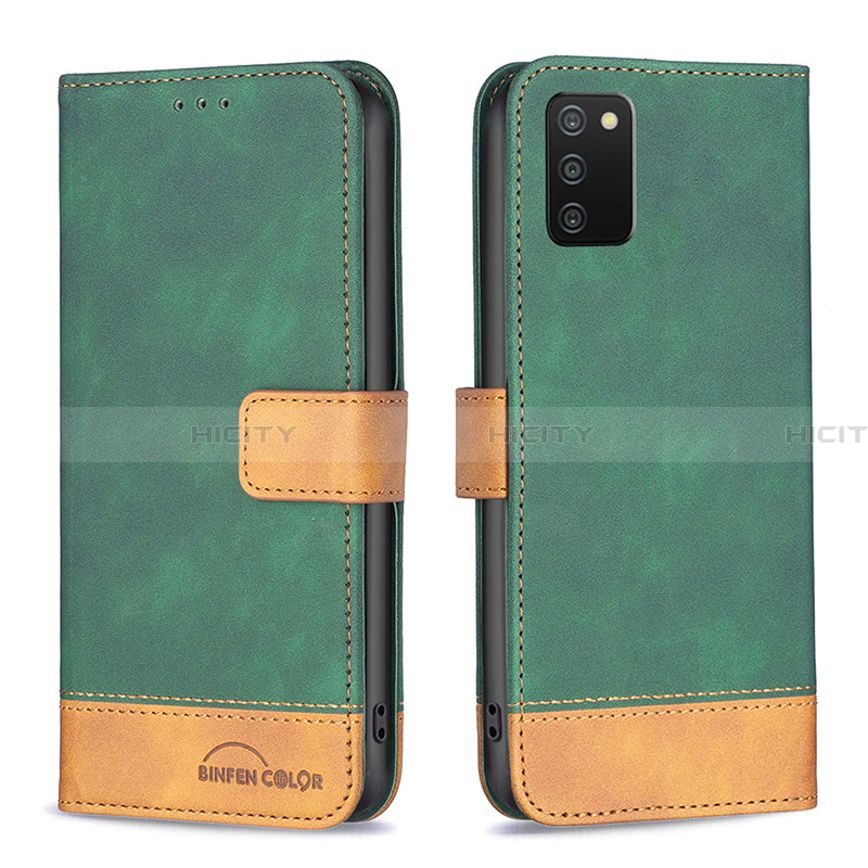 Coque Portefeuille Livre Cuir Etui Clapet B16F pour Samsung Galaxy F02S SM-E025F Vert Plus