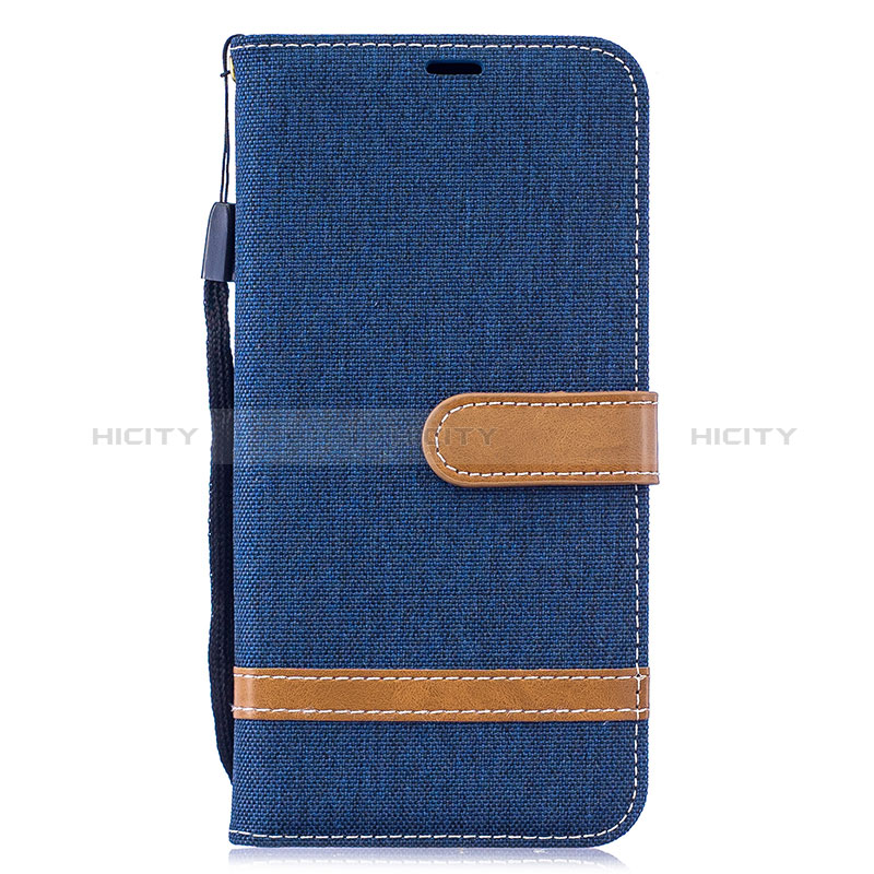 Coque Portefeuille Livre Cuir Etui Clapet B16F pour Samsung Galaxy M20 Bleu Royal Plus