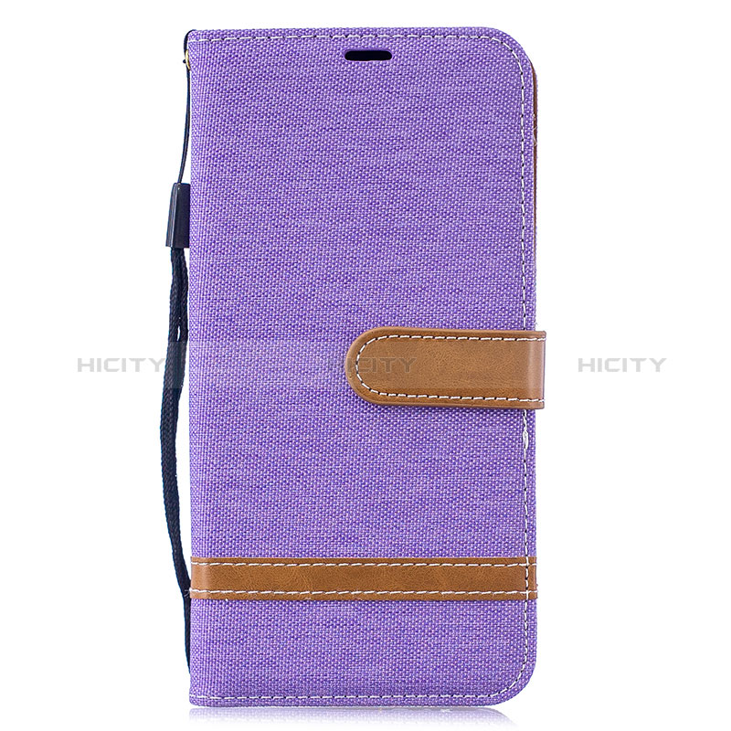 Coque Portefeuille Livre Cuir Etui Clapet B16F pour Samsung Galaxy M20 Violet Clair Plus