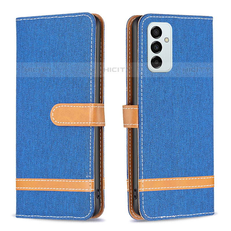 Coque Portefeuille Livre Cuir Etui Clapet B16F pour Samsung Galaxy M23 5G Bleu Plus