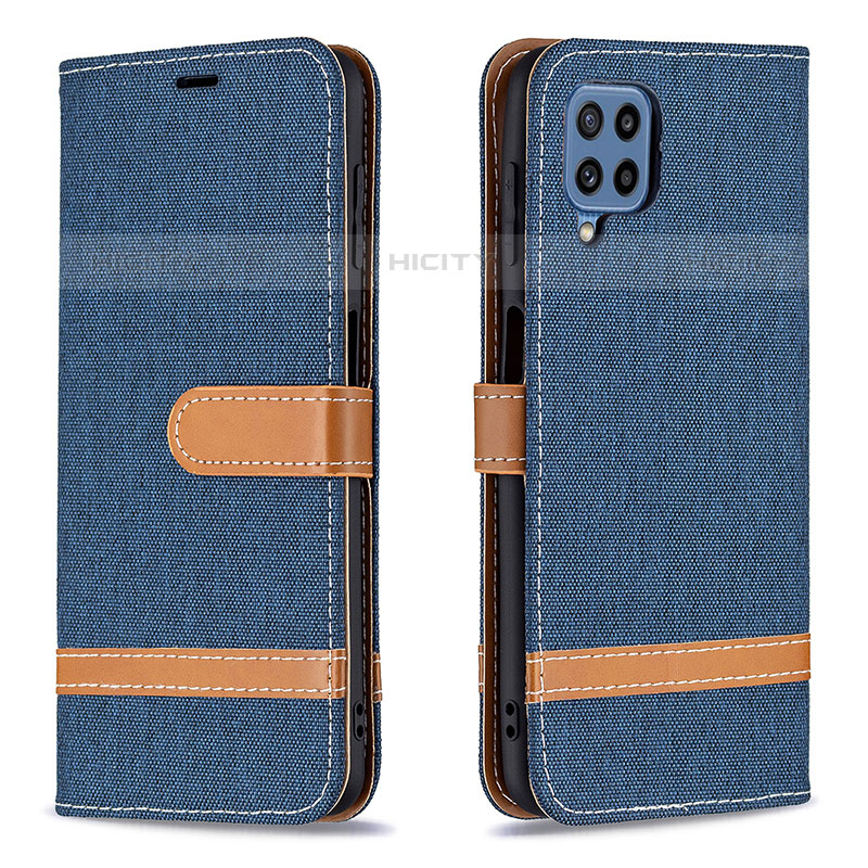 Coque Portefeuille Livre Cuir Etui Clapet B16F pour Samsung Galaxy M32 4G Bleu Royal Plus