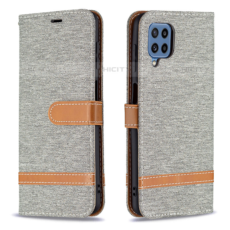 Coque Portefeuille Livre Cuir Etui Clapet B16F pour Samsung Galaxy M32 4G Gris Plus