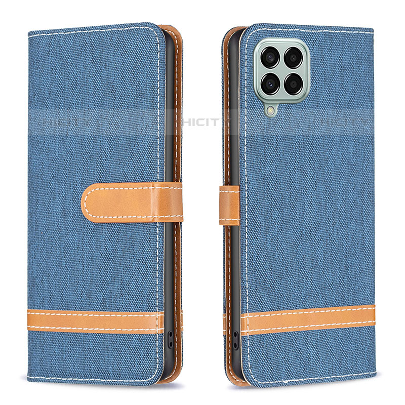 Coque Portefeuille Livre Cuir Etui Clapet B16F pour Samsung Galaxy M33 5G Bleu Royal Plus