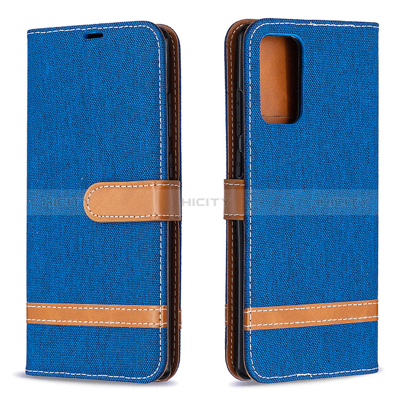 Coque Portefeuille Livre Cuir Etui Clapet B16F pour Samsung Galaxy Note 20 5G Bleu Plus