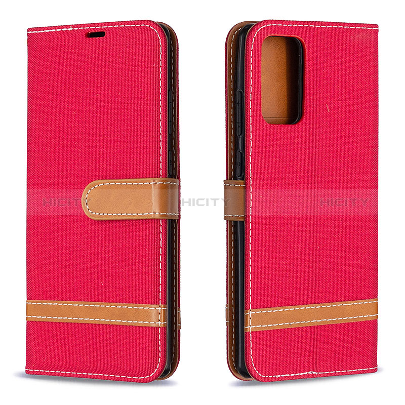 Coque Portefeuille Livre Cuir Etui Clapet B16F pour Samsung Galaxy Note 20 5G Rouge Plus