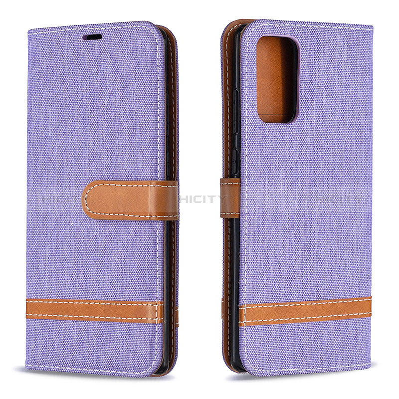 Coque Portefeuille Livre Cuir Etui Clapet B16F pour Samsung Galaxy Note 20 5G Violet Clair Plus