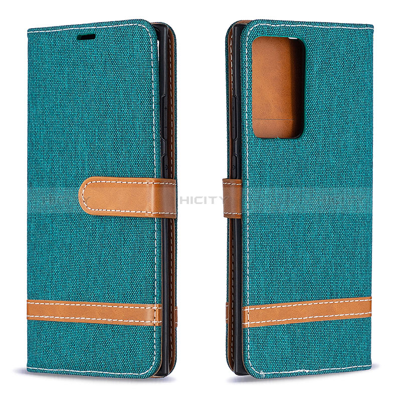 Coque Portefeuille Livre Cuir Etui Clapet B16F pour Samsung Galaxy Note 20 Ultra 5G Vert Plus