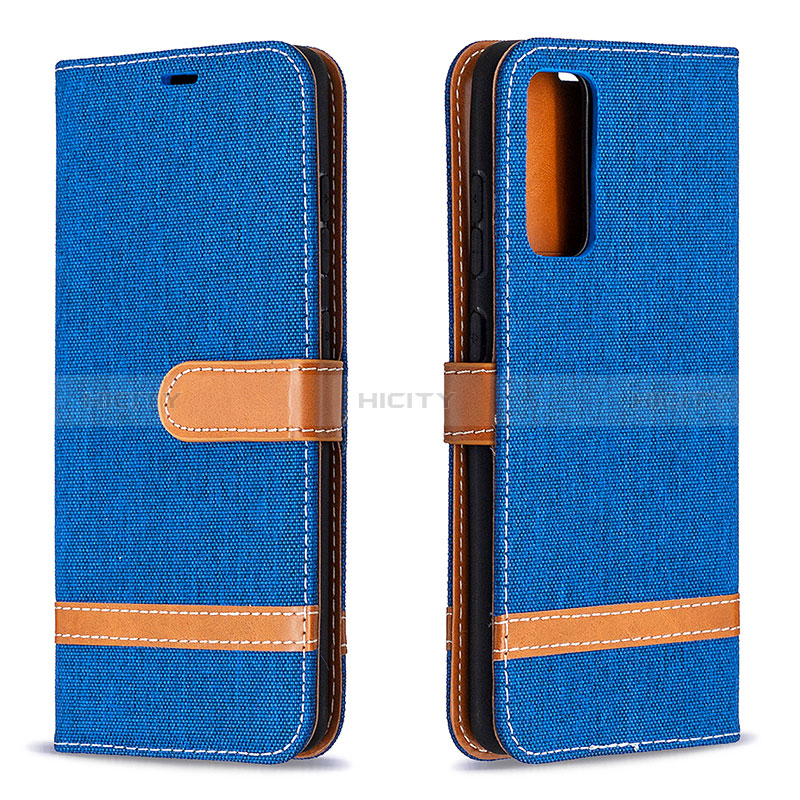 Coque Portefeuille Livre Cuir Etui Clapet B16F pour Samsung Galaxy S20 FE 5G Bleu Plus