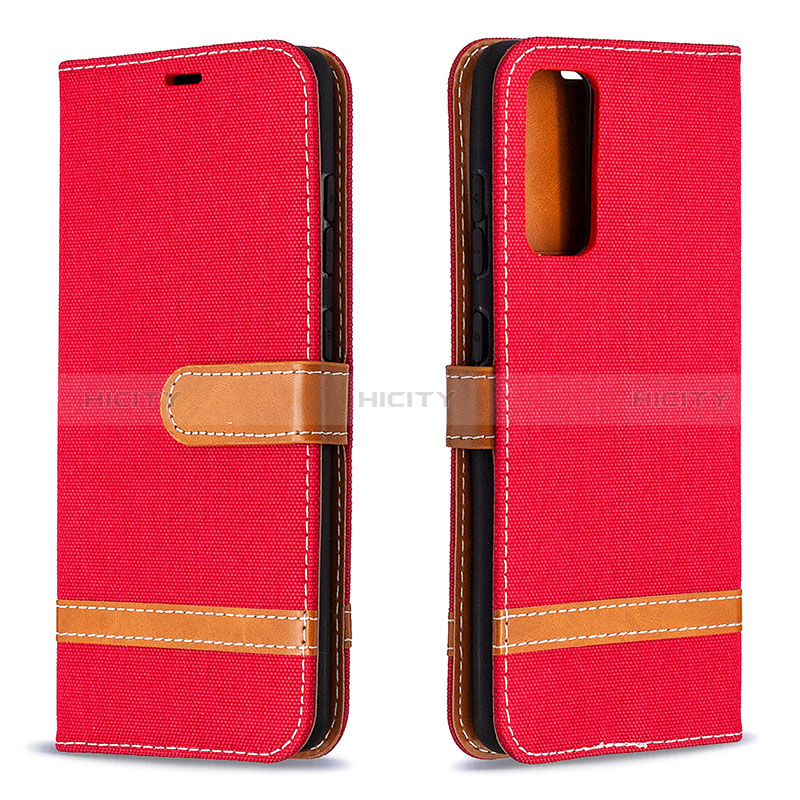 Coque Portefeuille Livre Cuir Etui Clapet B16F pour Samsung Galaxy S20 Lite 5G Rouge Plus