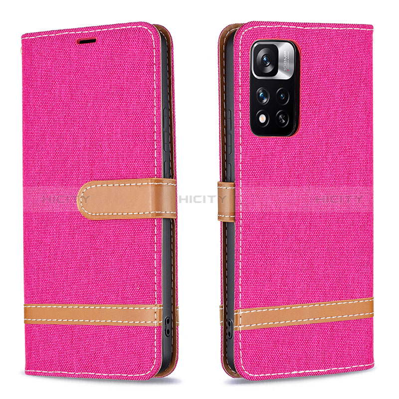 Coque Portefeuille Livre Cuir Etui Clapet B16F pour Xiaomi Mi 11i 5G (2022) Rose Rouge Plus