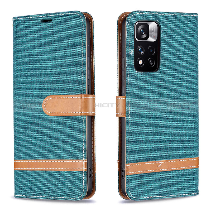 Coque Portefeuille Livre Cuir Etui Clapet B16F pour Xiaomi Mi 11i 5G (2022) Vert Plus