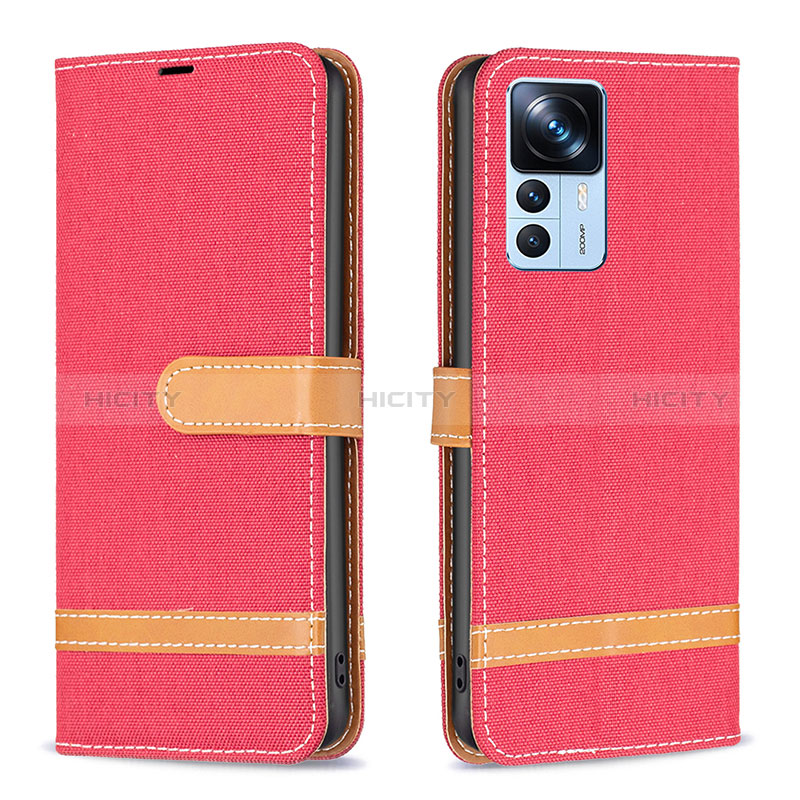 Coque Portefeuille Livre Cuir Etui Clapet B16F pour Xiaomi Mi 12T 5G Rouge Plus