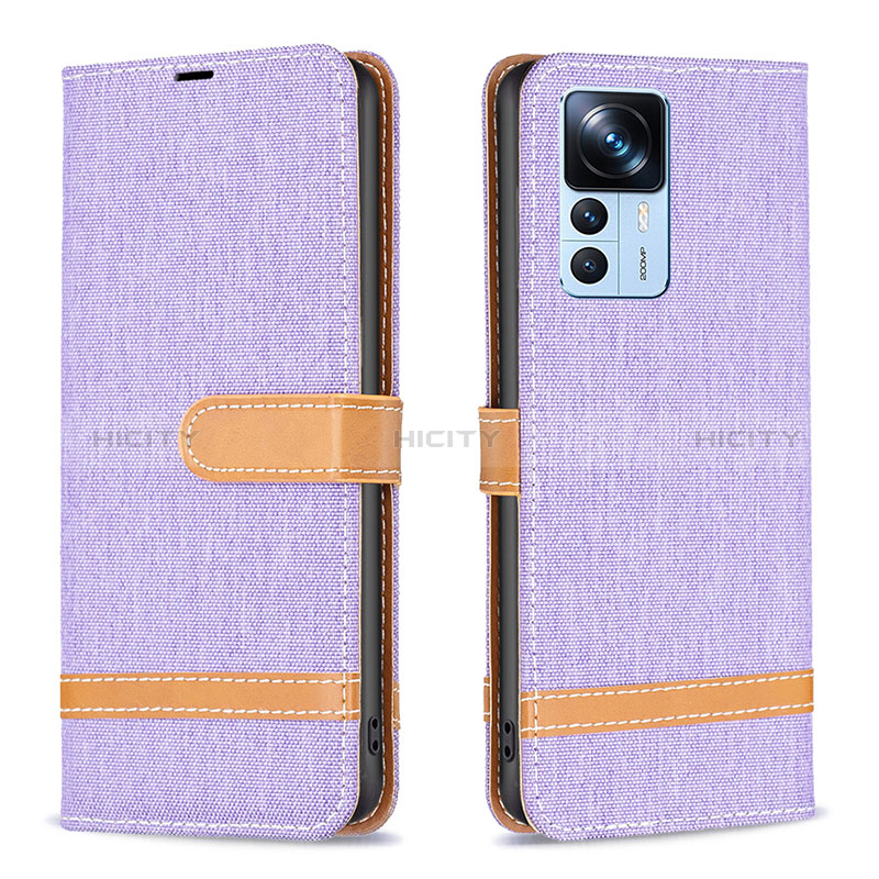 Coque Portefeuille Livre Cuir Etui Clapet B16F pour Xiaomi Mi 12T 5G Violet Clair Plus