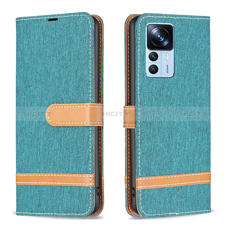 Coque Portefeuille Livre Cuir Etui Clapet B16F pour Xiaomi Mi 12T Pro 5G Vert Plus