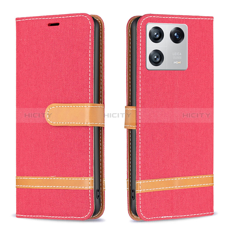 Coque Portefeuille Livre Cuir Etui Clapet B16F pour Xiaomi Mi 13 Pro 5G Rouge Plus