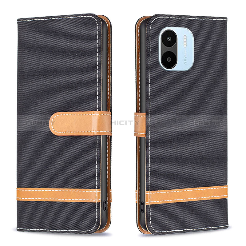 Coque Portefeuille Livre Cuir Etui Clapet B16F pour Xiaomi Poco C50 Noir Plus