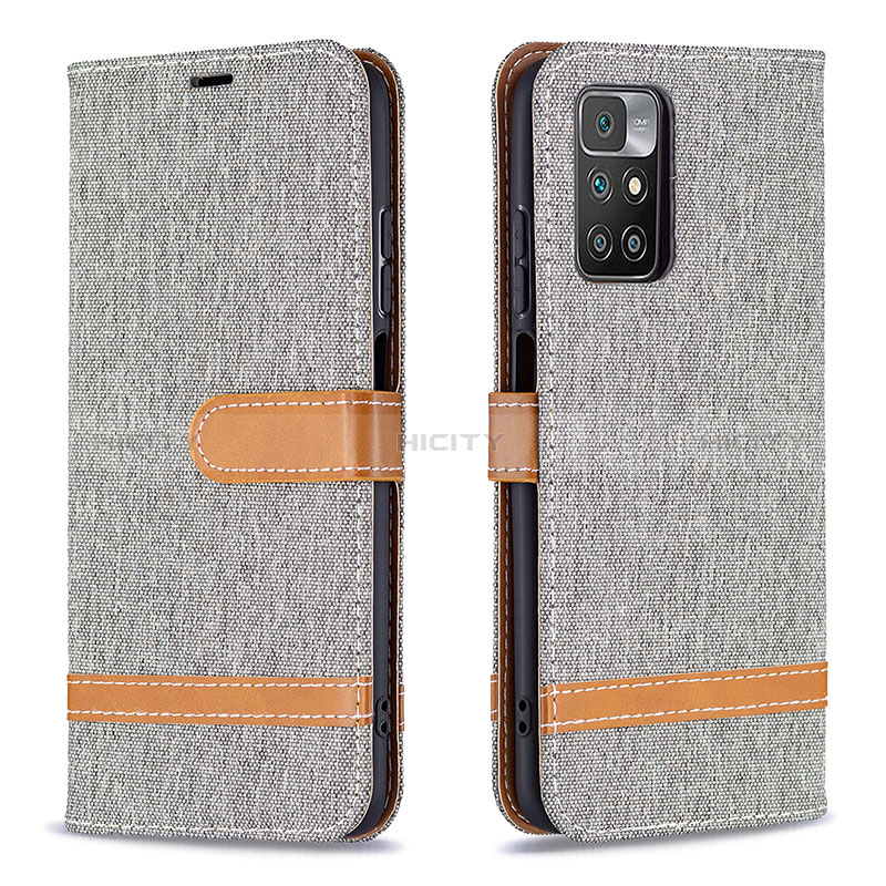 Coque Portefeuille Livre Cuir Etui Clapet B16F pour Xiaomi Redmi 10 (2022) Gris Plus