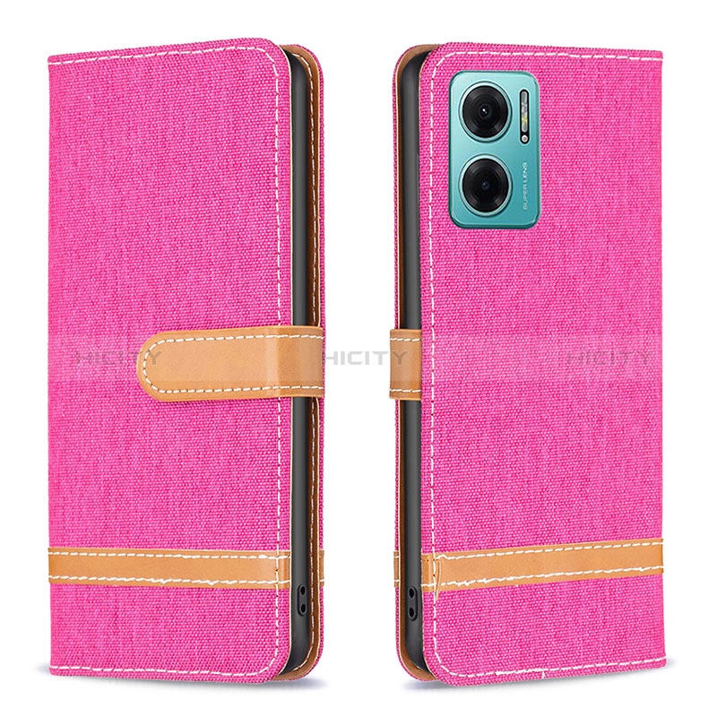 Coque Portefeuille Livre Cuir Etui Clapet B16F pour Xiaomi Redmi 10 5G Rose Rouge Plus