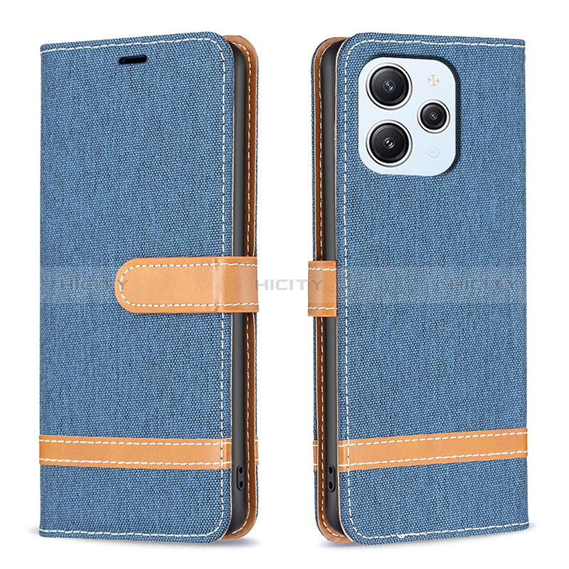 Coque Portefeuille Livre Cuir Etui Clapet B16F pour Xiaomi Redmi 12 4G Bleu Ciel Plus