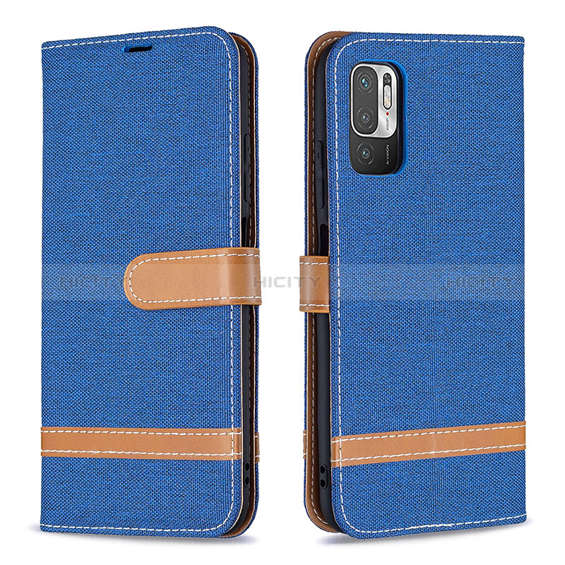 Coque Portefeuille Livre Cuir Etui Clapet B16F pour Xiaomi Redmi Note 10 5G Bleu Plus