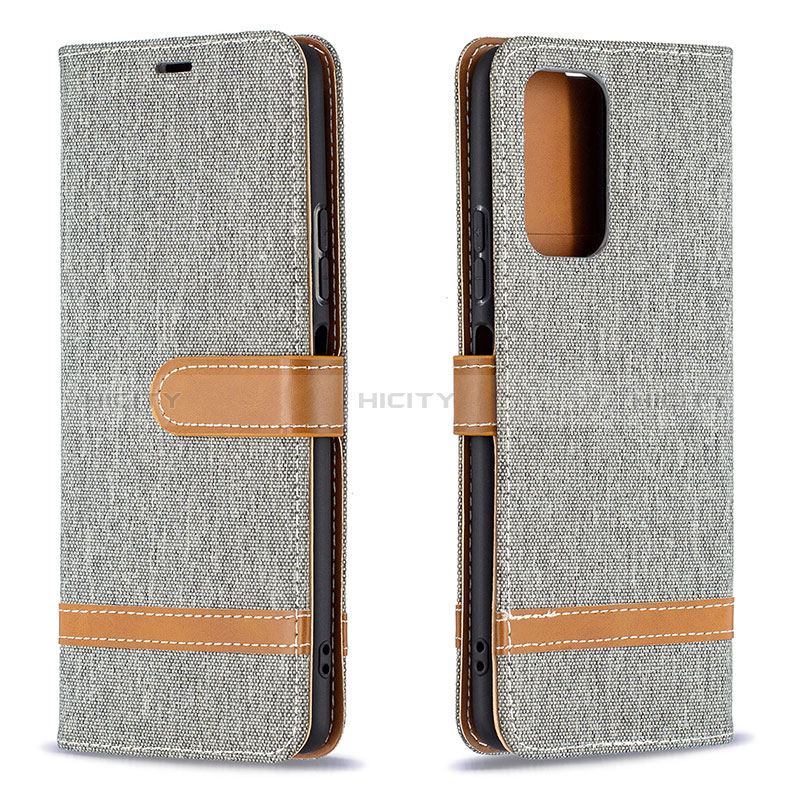 Coque Portefeuille Livre Cuir Etui Clapet B16F pour Xiaomi Redmi Note 10 Pro 4G Gris Plus