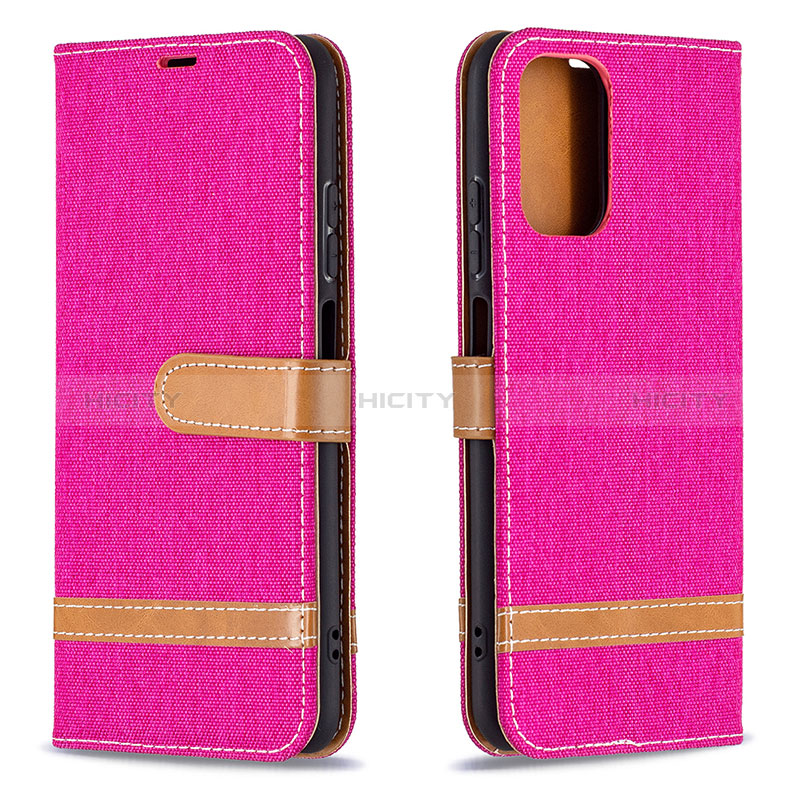 Coque Portefeuille Livre Cuir Etui Clapet B16F pour Xiaomi Redmi Note 10S 4G Rose Rouge Plus