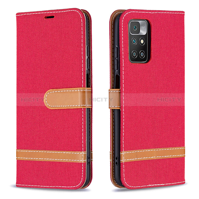 Coque Portefeuille Livre Cuir Etui Clapet B16F pour Xiaomi Redmi Note 11 4G (2021) Rouge Plus