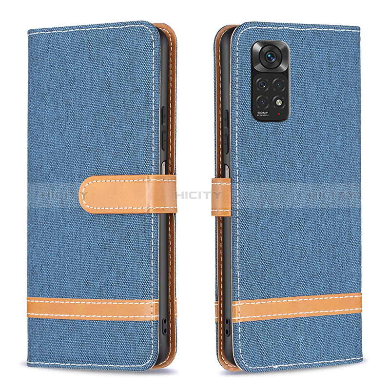 Coque Portefeuille Livre Cuir Etui Clapet B16F pour Xiaomi Redmi Note 11 4G (2022) Bleu Royal Plus