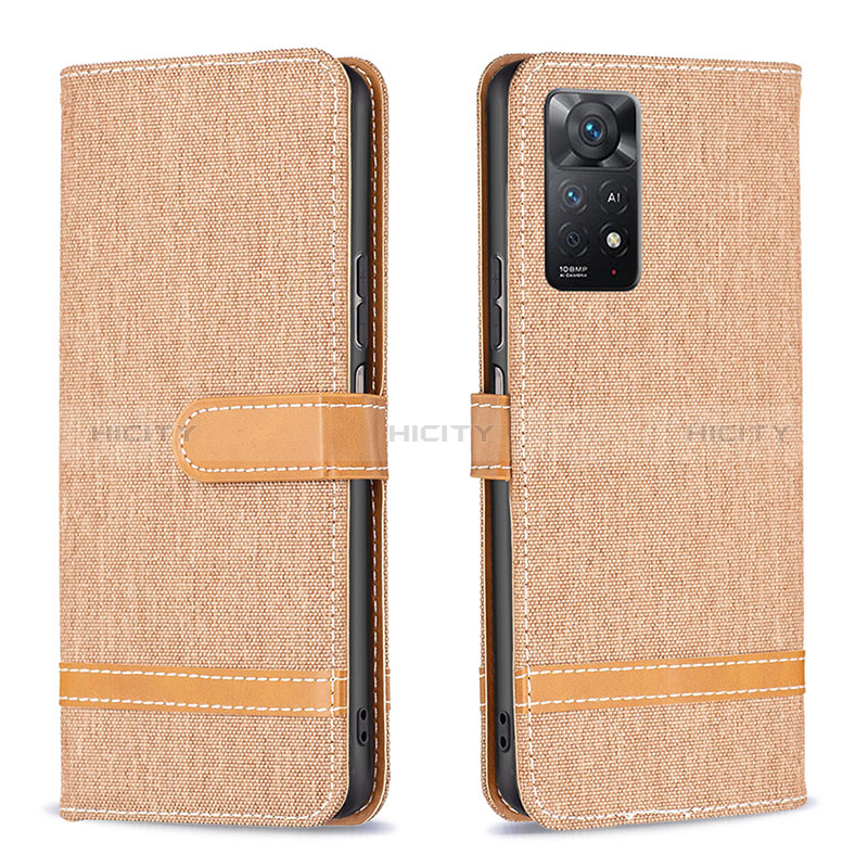 Coque Portefeuille Livre Cuir Etui Clapet B16F pour Xiaomi Redmi Note 11 Pro 4G Or Plus