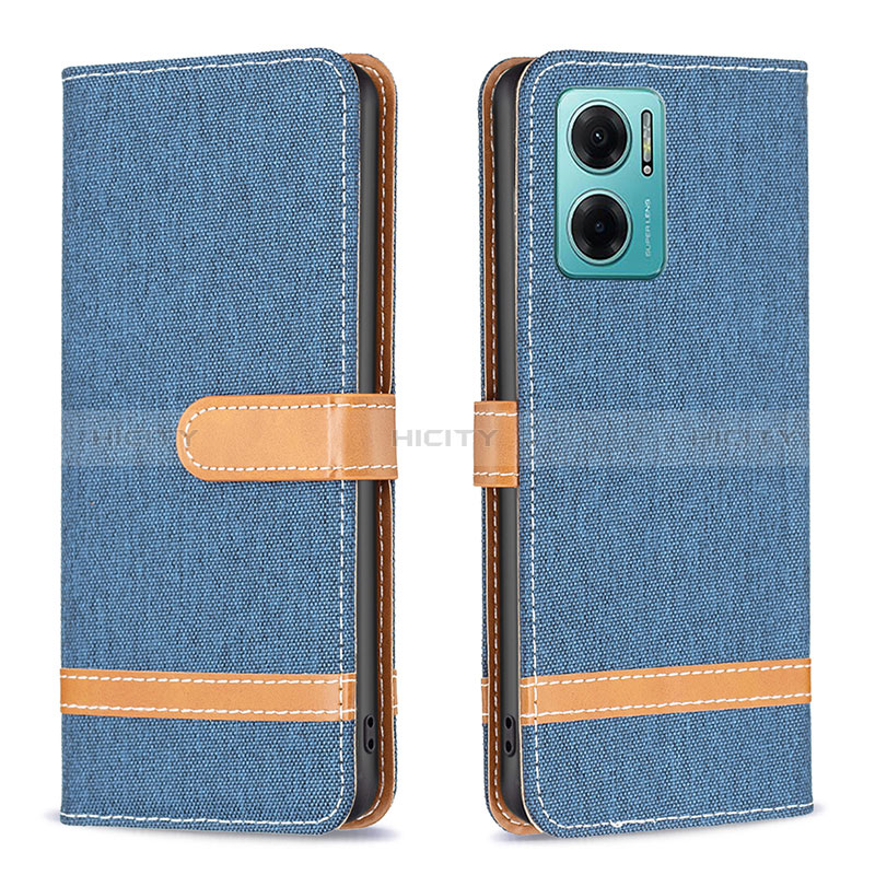 Coque Portefeuille Livre Cuir Etui Clapet B16F pour Xiaomi Redmi Note 11E 5G Bleu Royal Plus