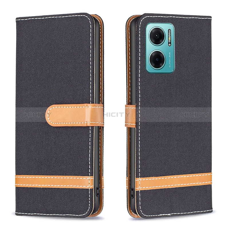 Coque Portefeuille Livre Cuir Etui Clapet B16F pour Xiaomi Redmi Note 11E 5G Noir Plus