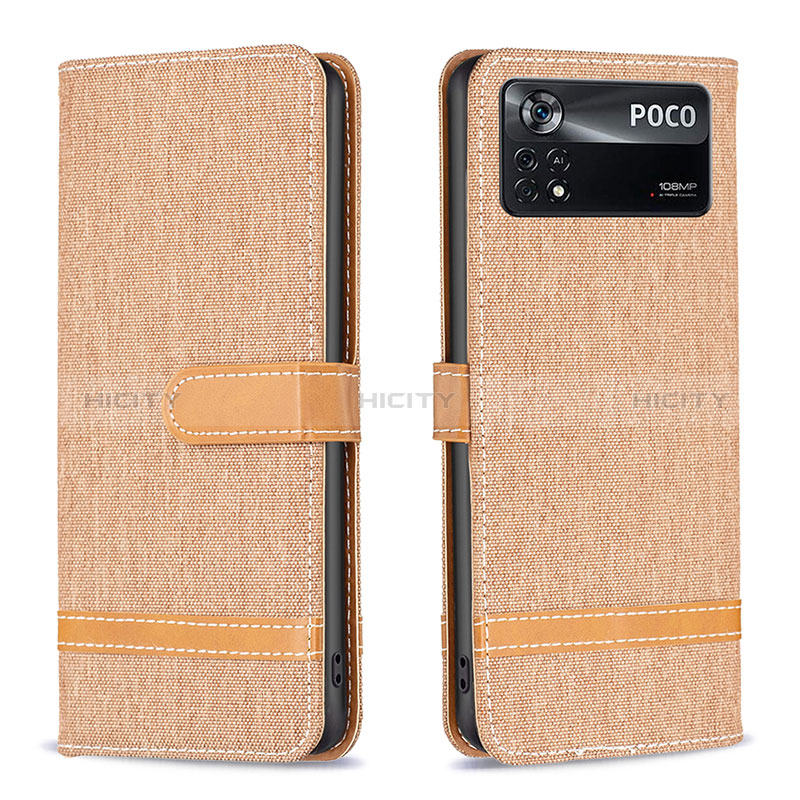 Coque Portefeuille Livre Cuir Etui Clapet B16F pour Xiaomi Redmi Note 11E Pro 5G Or Plus