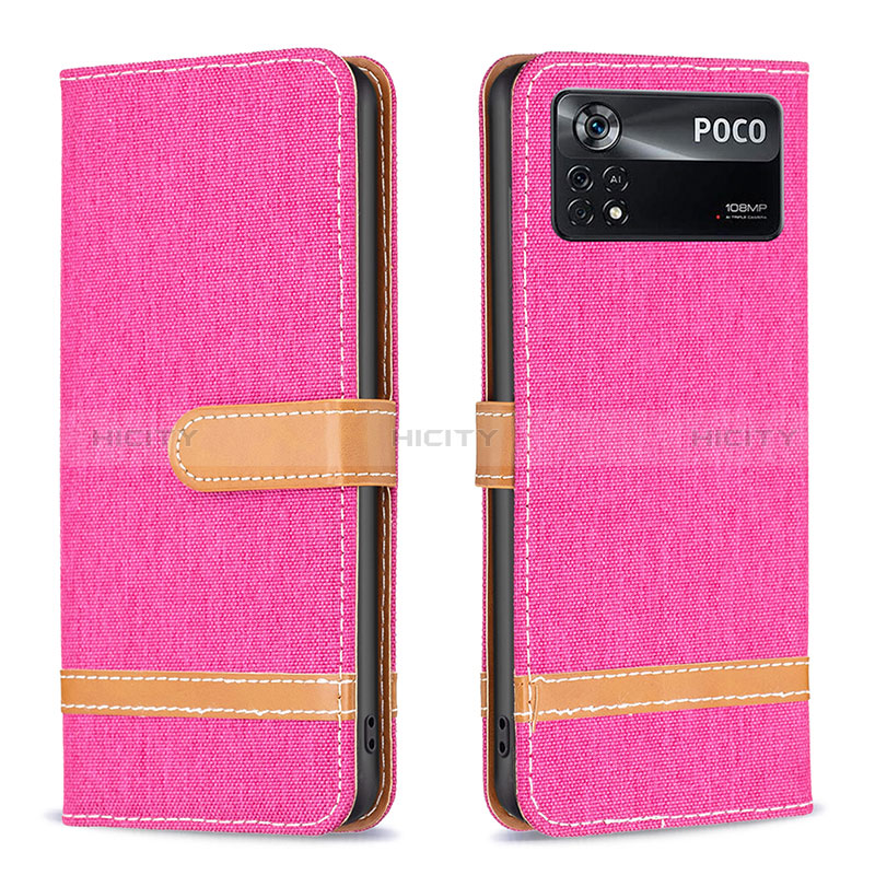 Coque Portefeuille Livre Cuir Etui Clapet B16F pour Xiaomi Redmi Note 11E Pro 5G Rose Rouge Plus