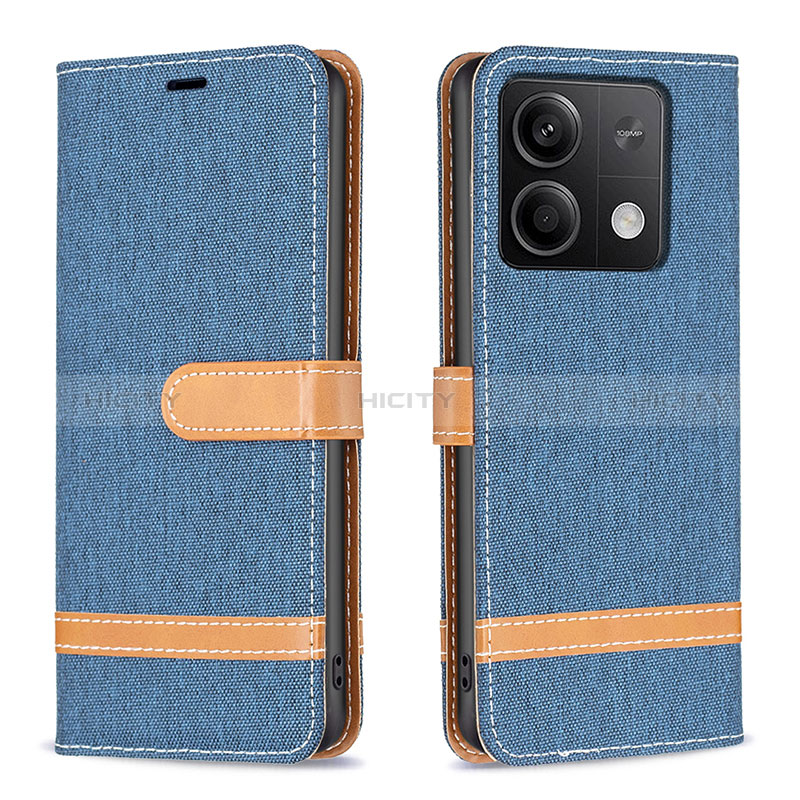 Coque Portefeuille Livre Cuir Etui Clapet B16F pour Xiaomi Redmi Note 13 5G Bleu Ciel Plus