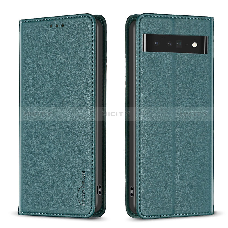 Coque Portefeuille Livre Cuir Etui Clapet B17F pour Google Pixel 7 Pro 5G Vert Plus