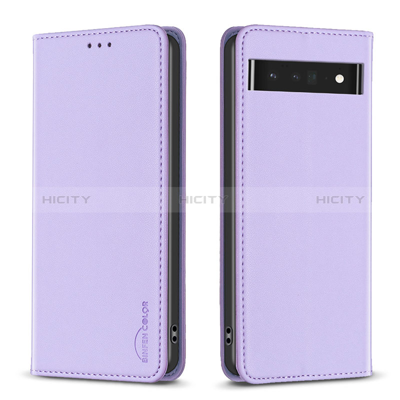 Coque Portefeuille Livre Cuir Etui Clapet B17F pour Google Pixel 7 Pro 5G Violet Clair Plus