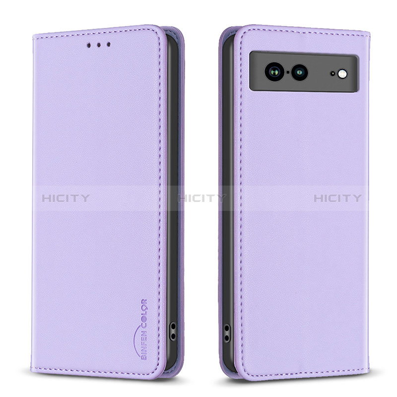 Coque Portefeuille Livre Cuir Etui Clapet B17F pour Google Pixel 7a 5G Violet Clair Plus