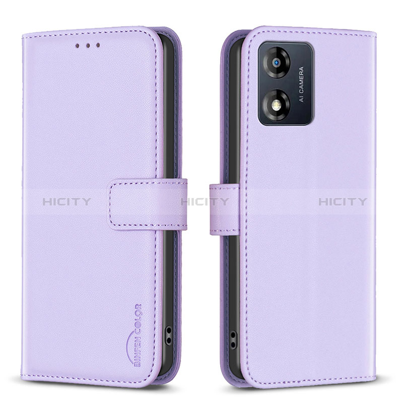 Coque Portefeuille Livre Cuir Etui Clapet B17F pour Motorola Moto E13 Violet Clair Plus