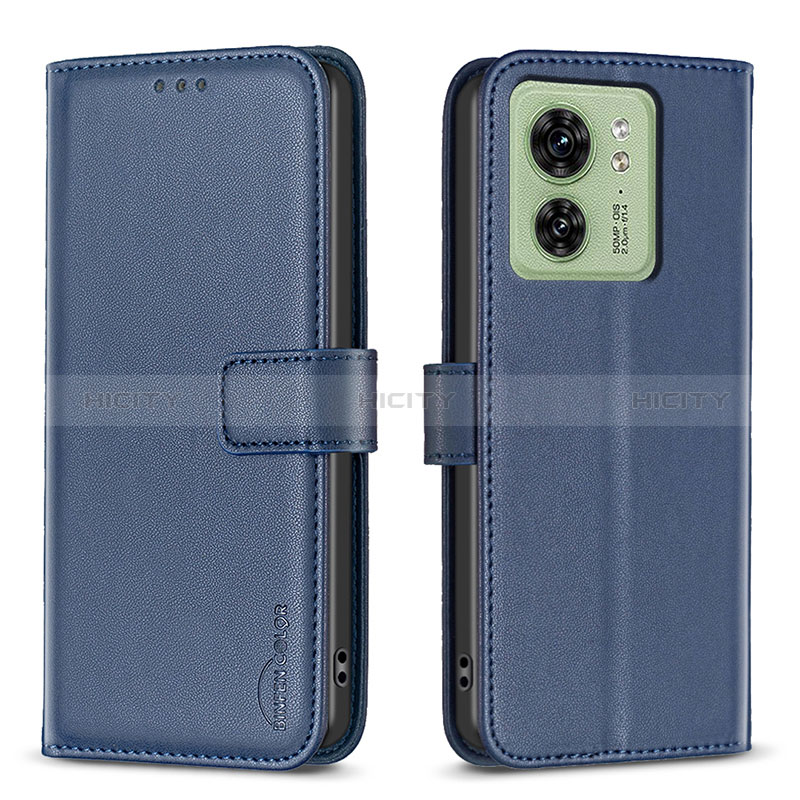 Coque Portefeuille Livre Cuir Etui Clapet B17F pour Motorola Moto Edge (2023) 5G Bleu Plus