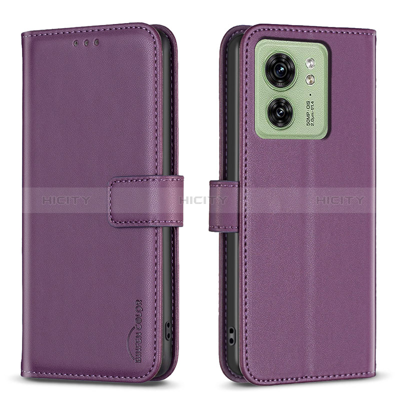 Coque Portefeuille Livre Cuir Etui Clapet B17F pour Motorola Moto Edge 40 5G Violet Plus